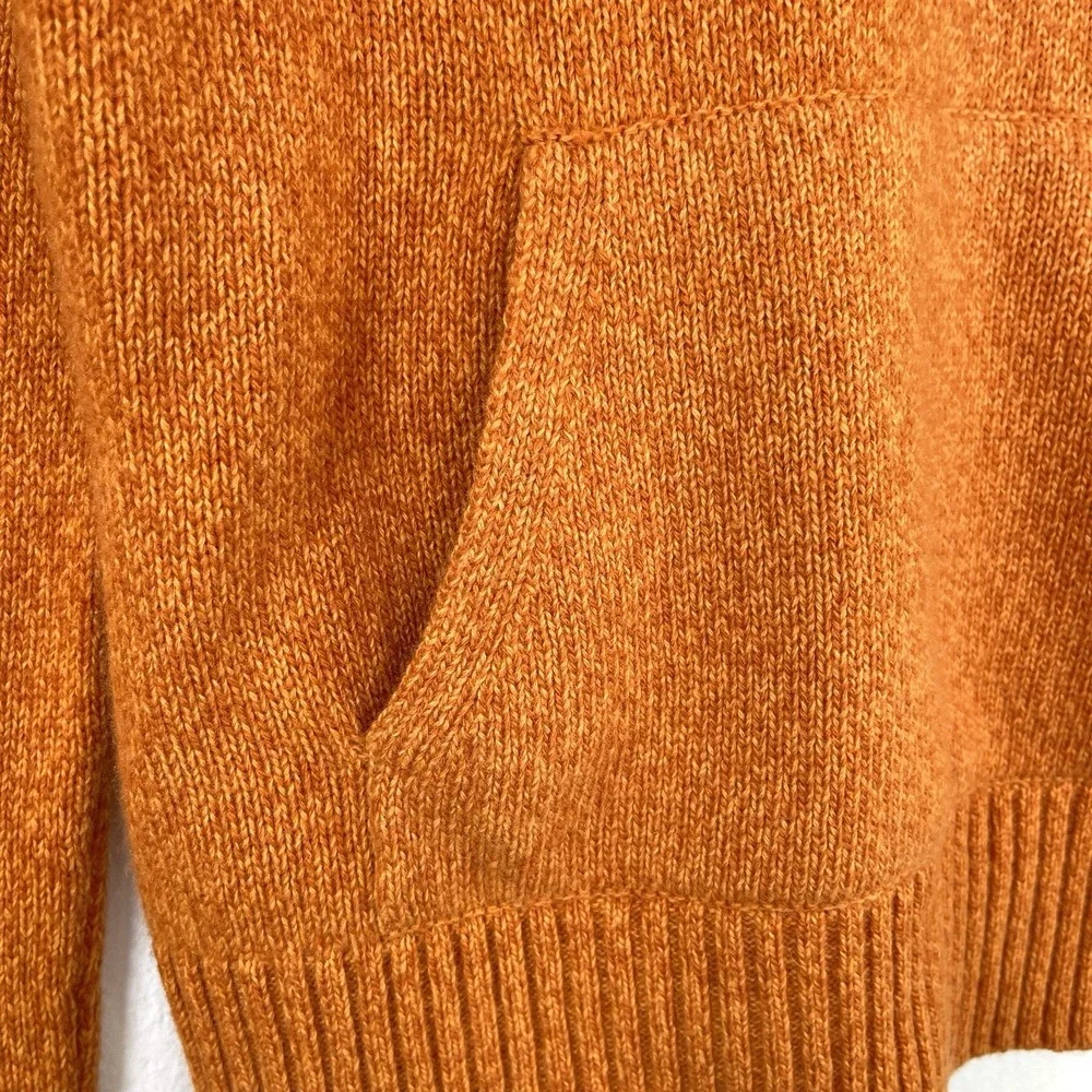 NWT Vince Womens 100% Cashmere Sweater Hoodie‎ Size M Orange Lightweight READ